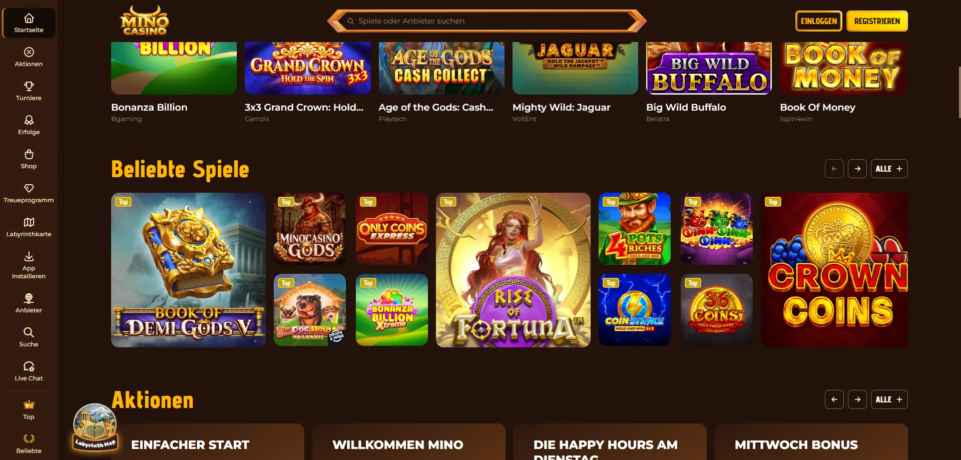 Promozioni permanenti Mino Casino con cashback e free spins giornalieri